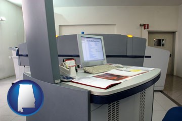 desktop publishing equipment - with Alabama icon