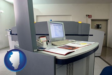 desktop publishing equipment - with Illinois icon