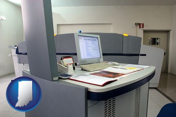 desktop publishing equipment - with Indiana icon