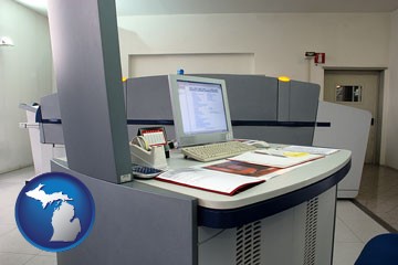desktop publishing equipment - with Michigan icon