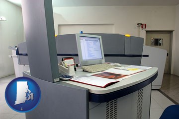 desktop publishing equipment - with Rhode Island icon