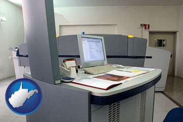 desktop publishing equipment - with West Virginia icon